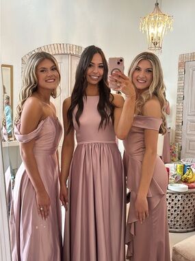 Blush Pink Bridesmaid Dress - Elegant Satin Gown